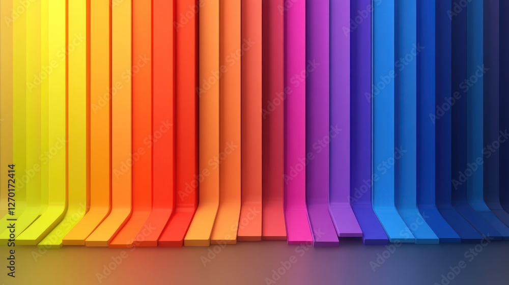 Poster vibrant spectrum: a colorful abstract background with dynamic 3d curves