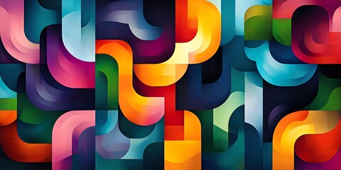 Abstract Colorful Curves: A Vibrant Geometric Artwork