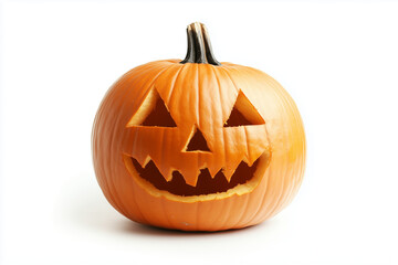 Carved Halloween jack-o-lantern pumpkin isolated