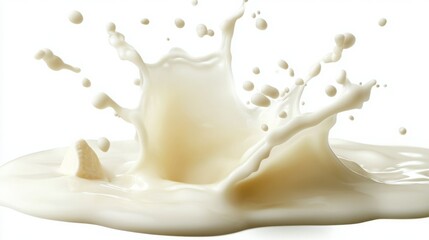 Creamy splash of milk creating a dynamic and elegant design. Perfect for dairy products or beverage advertisements.