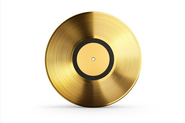 Gold vinyl record isolated