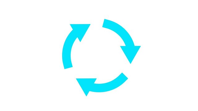 Loading arrow symbols spinning animation on a white background