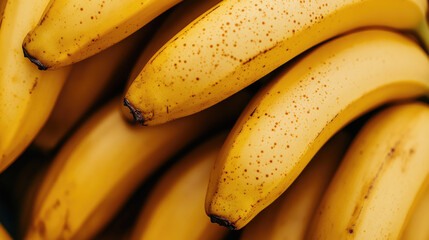 Organic yellow bananas, ripe and abundant