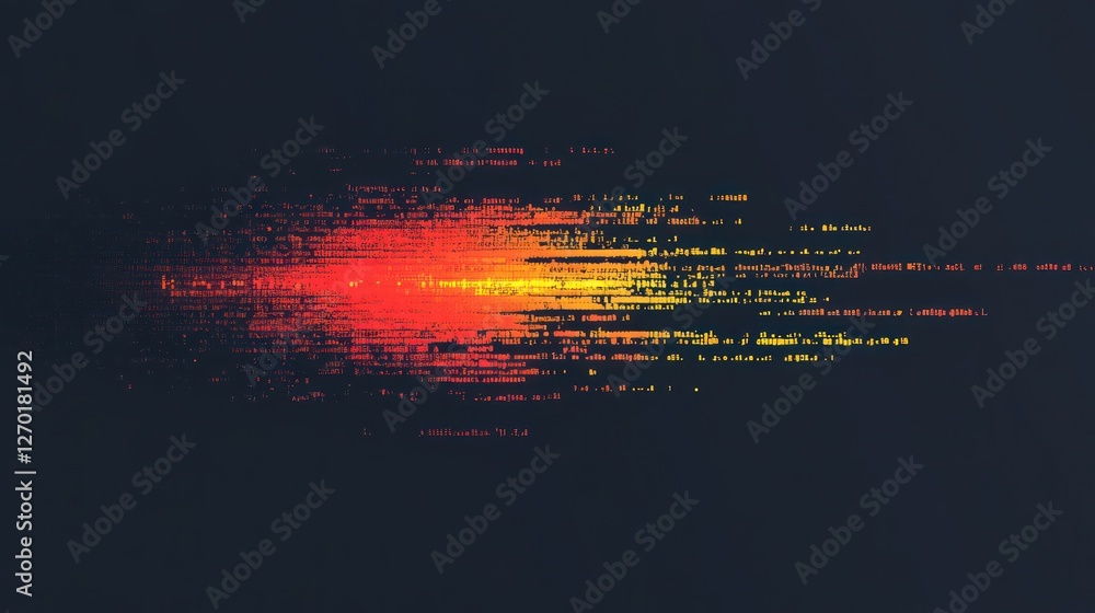 Poster fiery data stream: abstract visualization of information technology transfer