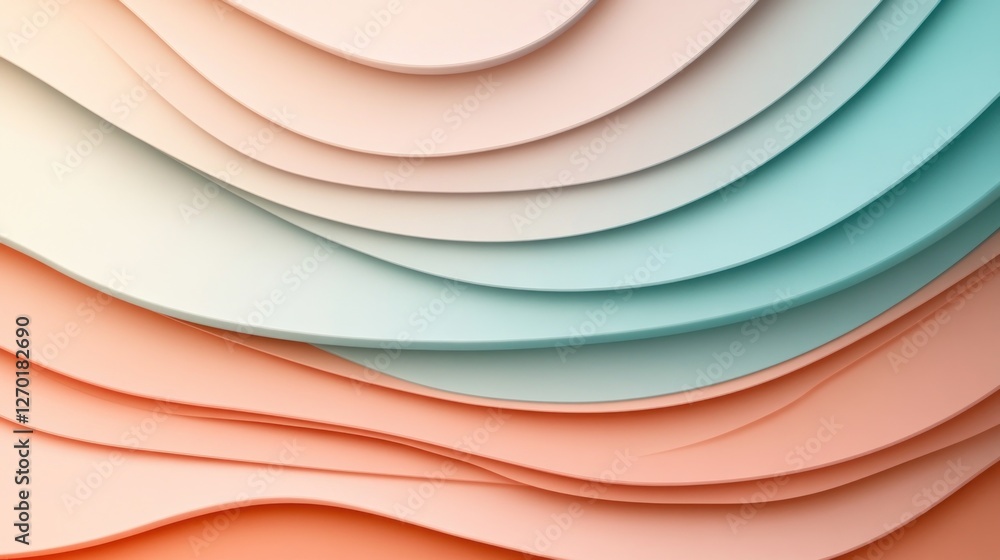 Poster abstract pastel wave background with soft gradient color palette