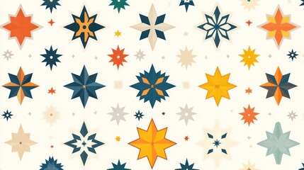 Colorful Star Pattern Background with Retro Aesthetic and Vintage Flair