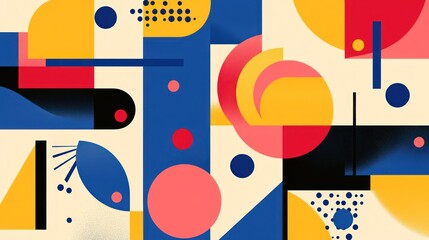 Geometric Abstraction in Primary Colors: A Modern Composition