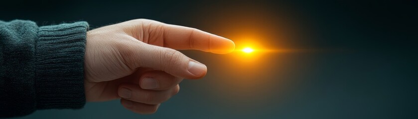 Illuminating the night, a hand holding bright light source, creating warm and magical glow