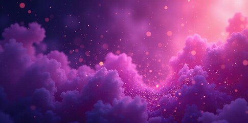 Fototapeta premium Purple mist background with scattered glitter, mystical atmosphere, colorful mist