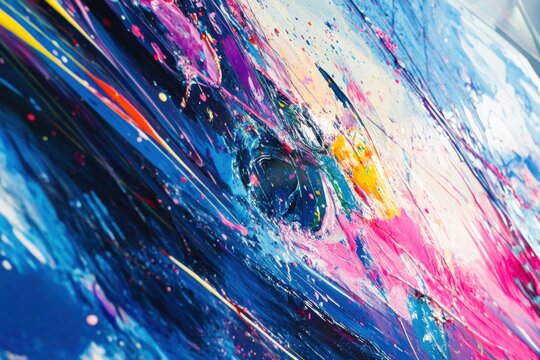 A close-up shot of a hand using colorful brushes to create artwork.