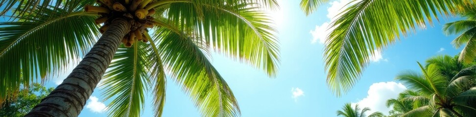 Naklejka premium Southeast Asian palm tree with unique twisted trunk, Palm tree, wildlife