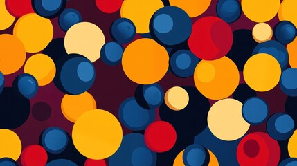 Abstract Seamless Pattern with Colorful Spheres, Modern Graphic Design