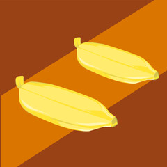 vector illustration of two yellow banana