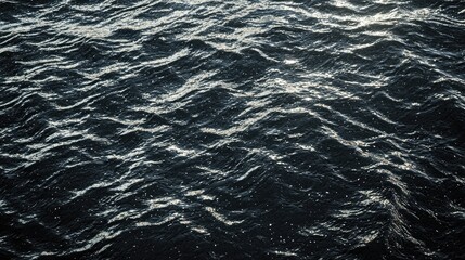 Calm ocean waves reflecting sunlight, creating a serene atmosphere over the water surface