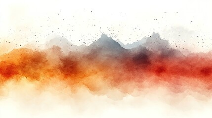 Abstract watercolor landscape with warm hues blending into a serene background