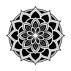 Intricate Black and White Mandala Design A Symbol of Harmony and Balance With White Background