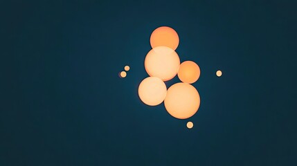 Abstract arrangement of glowing circles against a dark background, creating a serene atmosphere