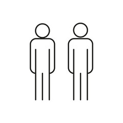 People icon. Human figure symbol. Simple person outline. Minimalist user shape.