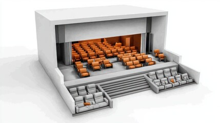 Conceptual cinema hall interior design showcasing seating arrangement
