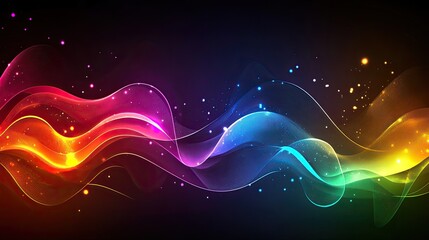 A colorful gradient with swirling neon lines and digital effects, perfect for vibrant content with space for text.