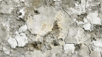 Obraz premium A cracked and broken cement floor with aged texture and subtle color variations in gray tones.
