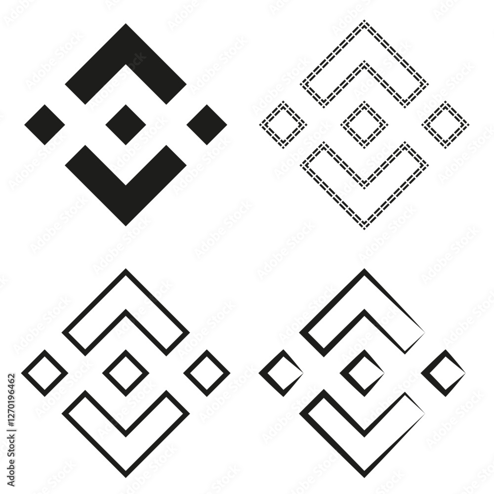 Poster geometric shape icon. abstract square symbol. symmetrical pattern vector. minimalist digital design.