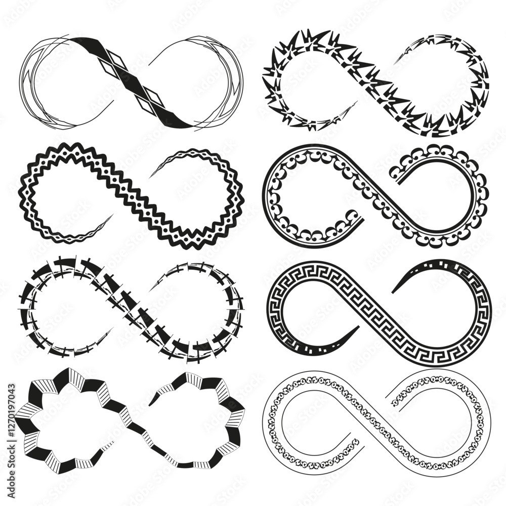 Poster infinity shape icon. decorative loop vector. abstract eternity symbol. geometric endless form.