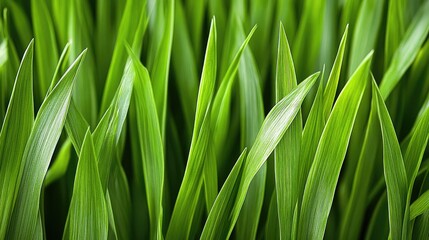 Obraz premium A high-resolution close-up of deep green grass, showing natural variations in texture and color.