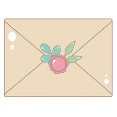 Brown Envelope. Cute and Simple Style.