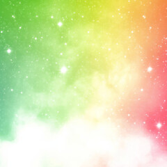Fototapeta premium Colorful pastel galaxy with stars and clouds