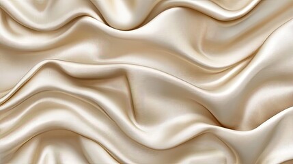 Obraz premium A soft beige linen tablecloth with natural folds and creases, perfect for backgrounds.