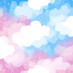 Fototapeta premium Soft pastel clouds with dreamy sky background