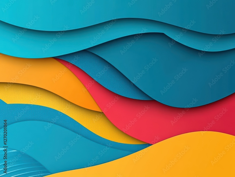 Poster vibrant abstract background featuring colorful flowing waves in vivid hues creating a dynamic and en