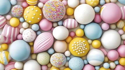 Fototapeta premium Cheerful Pastel Dots and Patterns in High-Quality Photorealism