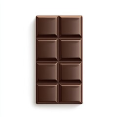 Dark chocolate bar, isolated on white background