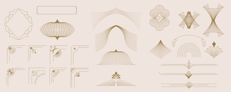 Vintage deco frame and border. Abstract decoration element object