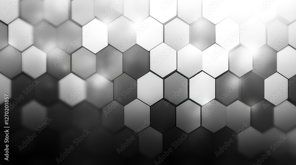 Aufkleber abstract hexagonal pattern background in shades of gray and white
