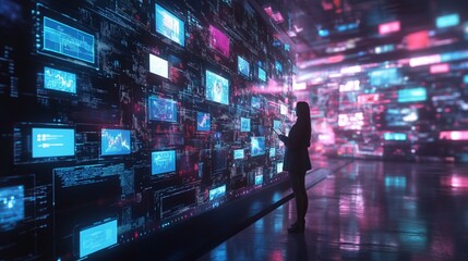 Programmatic advertising and media buying platform concept – 3d illustration depicting automated digital marketing strategy with real-time bidding, data-driven targeting, and ai-powered campaign optim