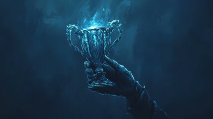 Fiery Trophy Hand, Dark Cave, Victory