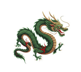Majestic Green Chinese Dragon Art Print