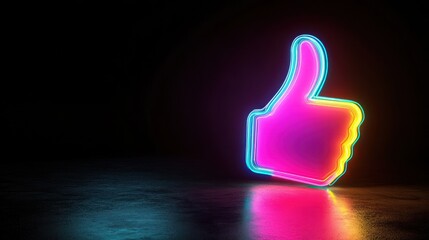 Neon Thumbs Up Studio Shot