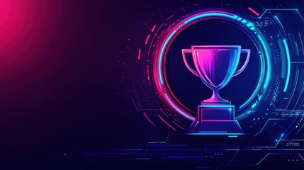 Digital Trophy Award Cyber Background Success