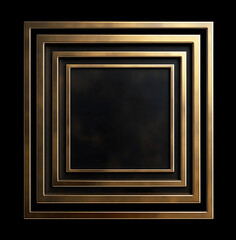 Fototapeta premium vintage Golden Antique Picture Frame designed as a decorative border for a blank picture on black background