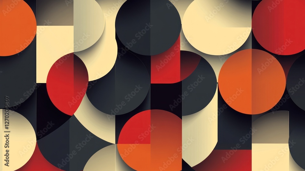 Poster abstract geometric background with overlapping circles and squares design