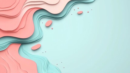Pastel Abstract Layers with Soft Waves, Perfect for Backgrounds and Design