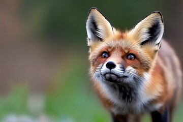 Obraz premium Close Up Red Fox Portrait In Forest