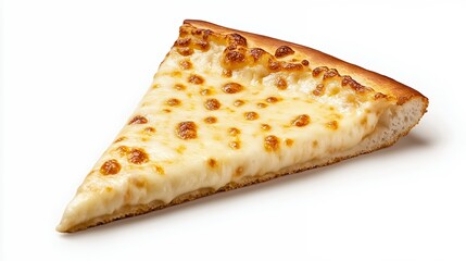 Closeup Cheese Pizza Slice On White Background