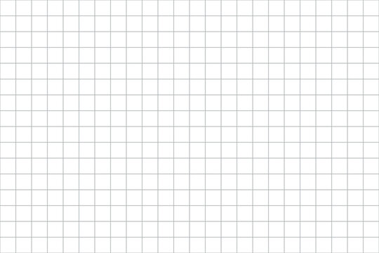 Minimalist seamless grid pattern with thin gray lines on a transparent background. Full page square grid on a white background. Blank notebook page. Vector illustration