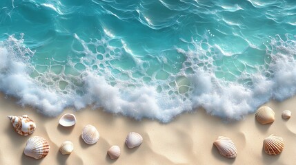 Cartoon-style top view of an ocean floor with sandy texture and small shells, ideal for underwater-themed designs or educational visuals.