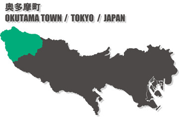 日本地図-東京都-奥多摩町イラスト